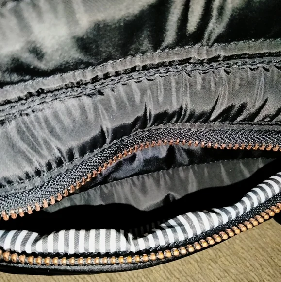 Black & Rose Gold Accent (Designer Inspired) Puffer Travel/Work/School Backpack - Picture 9 of 16